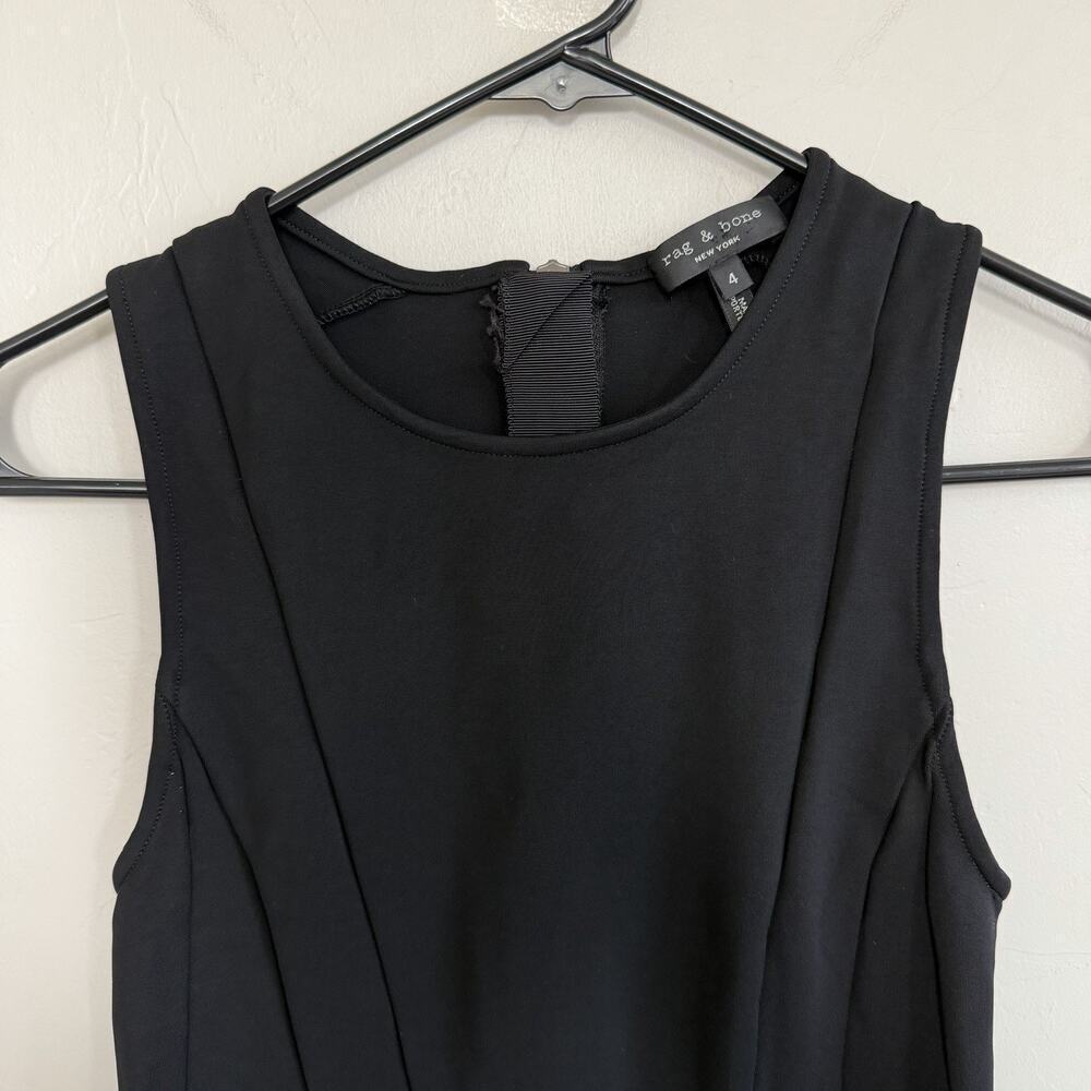 Rag & Bone Black Taryn Dress Size 4 Sleeveless MIDI Office Siren LBD - Picture 4 of 7